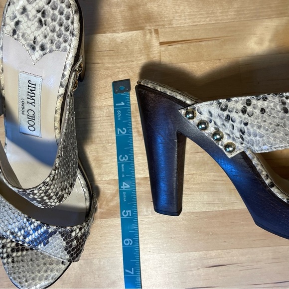 Jimmy Choo Snake Print Lea Heel platform animal print sandal - Picture 13 of 14